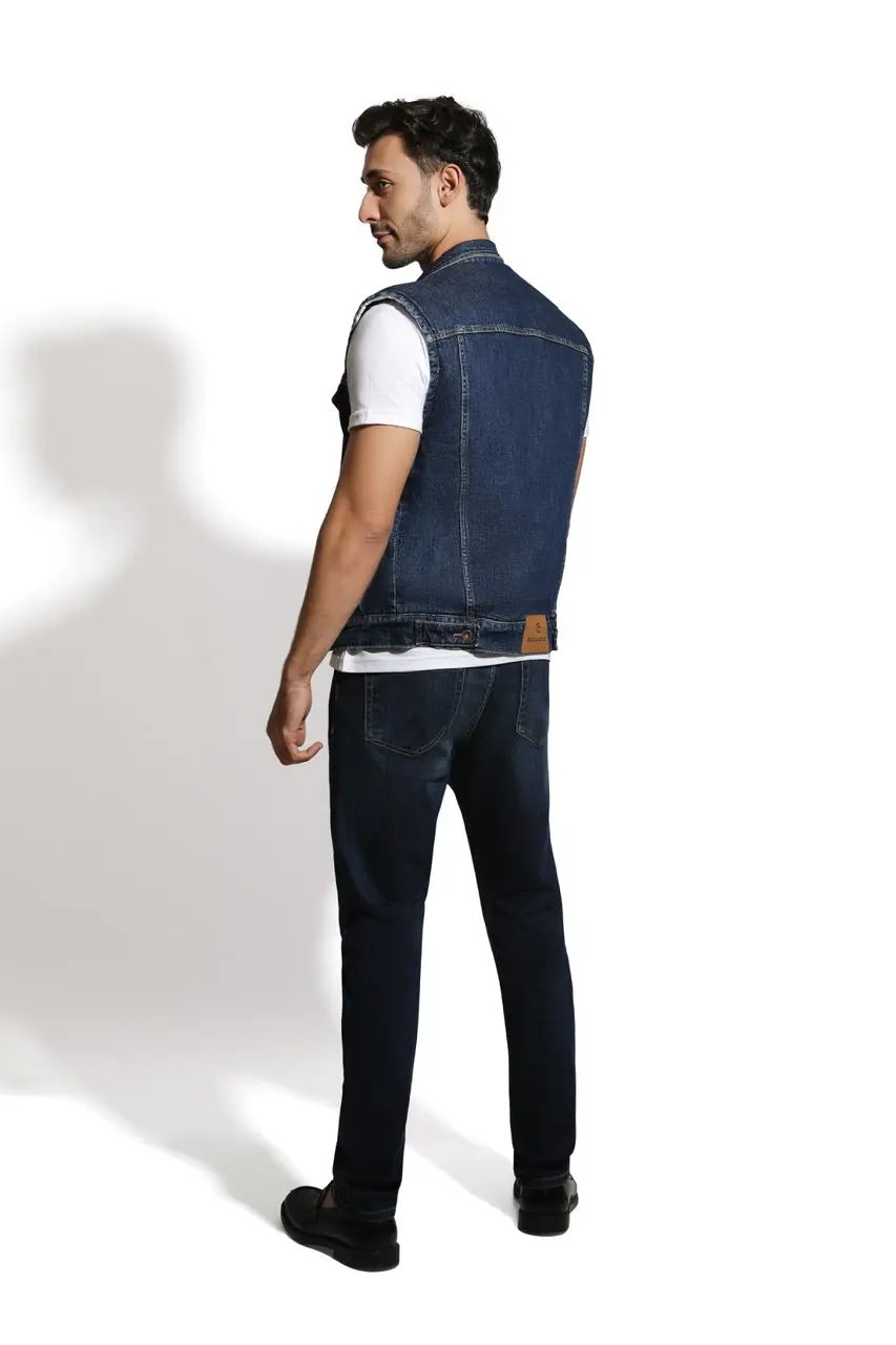 Veste En Jean Et Sherpa Sans Manches Billiorich