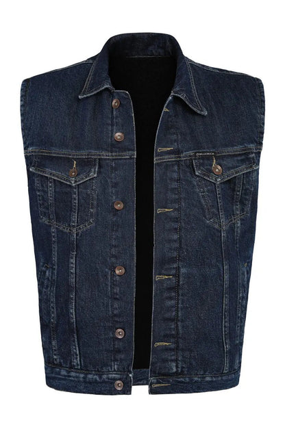 Veste En Jean Et Sherpa Sans Manches Billiorich