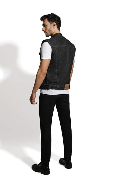 Veste En Jean Et Sherpa Sans Manches Billiorich