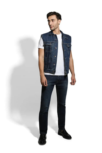 Veste En Jean Et Sherpa Sans Manches Billiorich