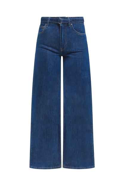 Pantalon large en denim avec ceinture à la taille Billiorich
