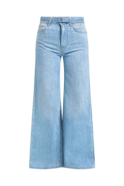 Pantalon large en denim avec ceinture à la taille Billiorich