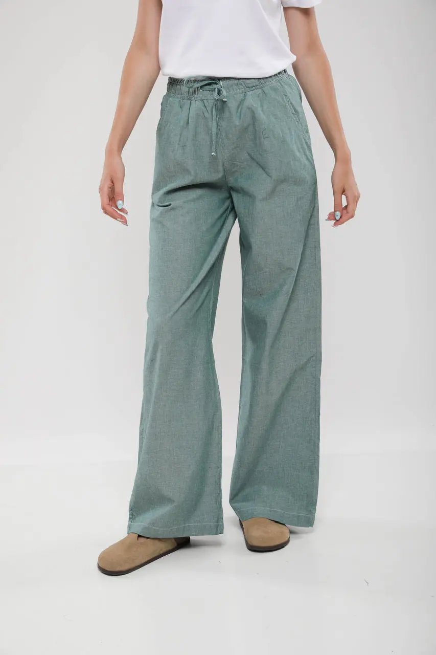 Pantalon Large Femme en Lin Mélangé Billiorich