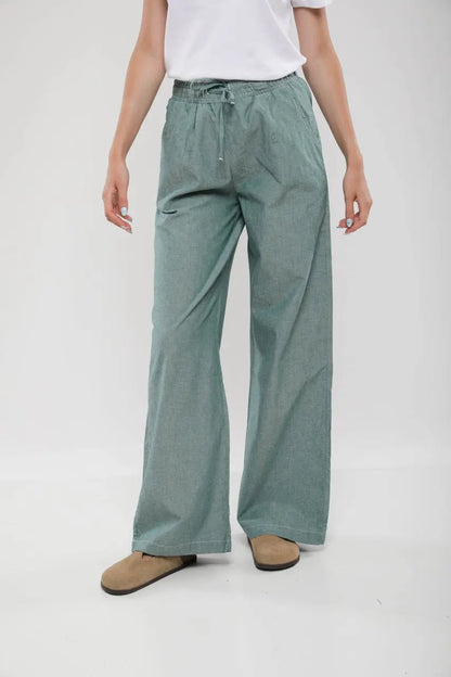 Pantalon Large Femme en Lin Mélangé Billiorich