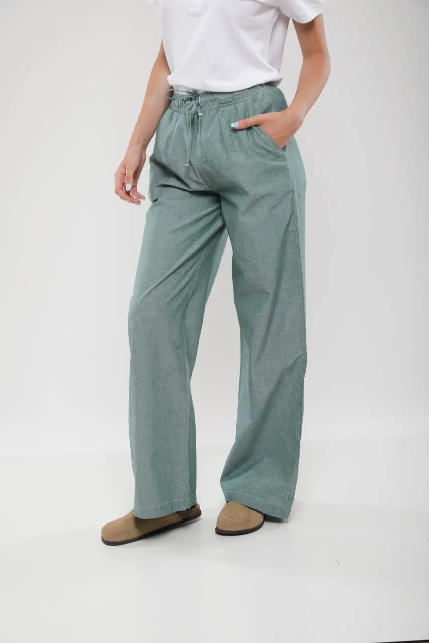 Pantalon Large Femme en Lin Mélangé Billiorich