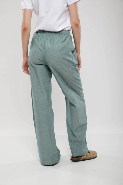 Pantalon Large Femme en Lin Mélangé Billiorich