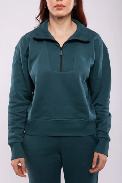 Ensemble Sweat-shirt Zippé & Pantalon Flare Jogging Femme Billiorich