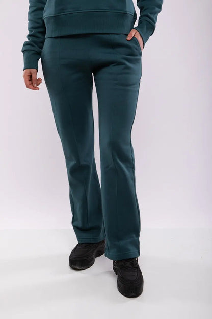 Ensemble Sweat-shirt Zippé & Pantalon Flare Jogging Femme Billiorich