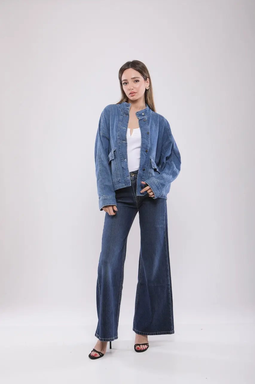 Veste Oversize en Jean Col Montant Billiorich