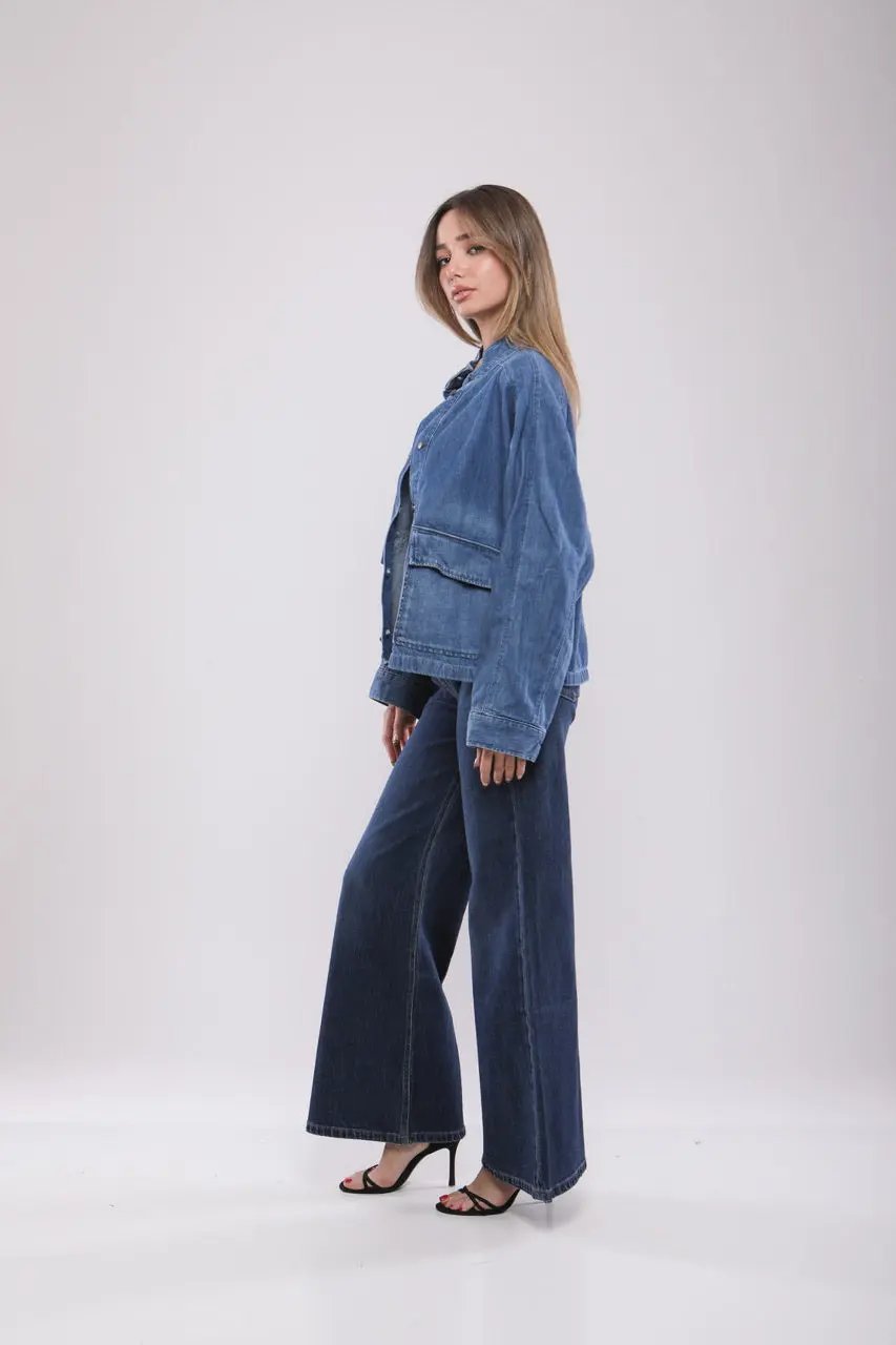 Veste Oversize en Jean Col Montant Billiorich