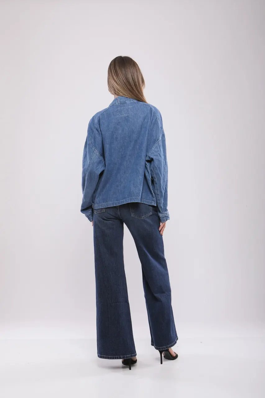 Veste Oversize en Jean Col Montant Billiorich